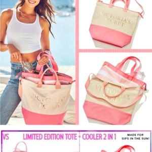 NWT Victoria secret light pink canvas beach / cooler tote bag